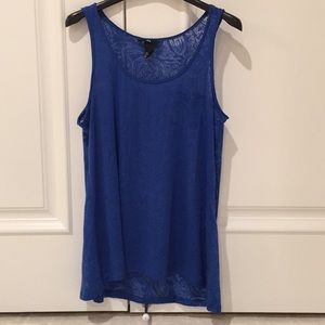 H&M blue burnout tank top